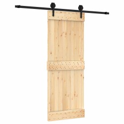 Porte coulissante Naturel et noir 80 x 210 cm 625644625644