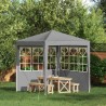 Mur de tente de fête 2 pcs 200 x 195 cm Gris clair PE et acier 625645625645