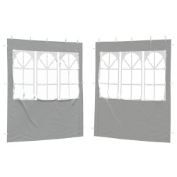 Mur de tente de fête 2 pcs 200 x 195 cm Gris clair PE et acier 625645625645