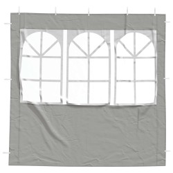 Mur de tente de fête 2 pcs 200 x 195 cm Gris clair PE et acier 625645625645
