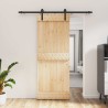 Porte coulissante Naturel et noir 80 x 210 cm 625648625648