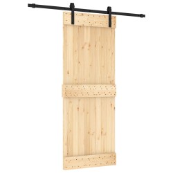 Porte coulissante Naturel et noir 80 x 210 cm 625648625648