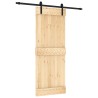Porte coulissante Naturel et noir 80 x 210 cm 625648625648