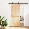 Porte coulissante Naturel et noir 80 x 210 cm 625650625650