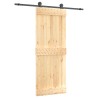 Porte coulissante Naturel et noir 80 x 210 cm 625650625650