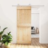 Porte coulissante Naturel et Blanc 80 x 210 cm 625651625651