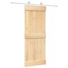 Porte coulissante Naturel et Blanc 80 x 210 cm 625651625651