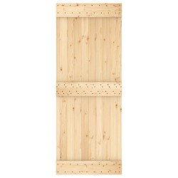 Porte coulissante Naturel et Blanc 80 x 210 cm 625651625651