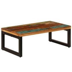 Table basse 100x50x35 cm Bois de récupération solide et acier 625652625652