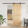 Porte coulissante NARVIK Naturel et noir 80 x 210 cm (213,5 cm) 625655625655