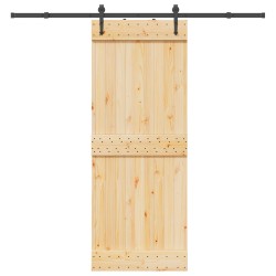 Porte coulissante NARVIK Naturel et noir 80 x 210 cm (213,5 cm) 625655625655