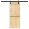 Porte coulissante NARVIK Naturel et noir 80 x 210 cm (213,5 cm) 625655625655