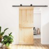 Porte coulissante Naturel et noir 80 x 210 cm 625657625657