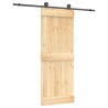 Porte coulissante Naturel et noir 80 x 210 cm 625657625657