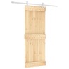 Porte coulissante Naturel et Blanc 80 x 210 cm 625658625658