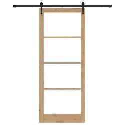 Porte coulissante Naturel et Noir 93 x 232 cm 625660625660