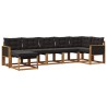 Ensemble de canapés d'extérieur 7 pcs Naturel et noir 625661625661