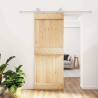 Porte coulissante Naturel et Blanc 80 x 210 cm 625666625666