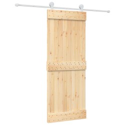Porte coulissante Naturel et Blanc 80 x 210 cm 625666625666