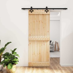 Porte coulissante Naturel et noir 80 x 210 cm 625670625670