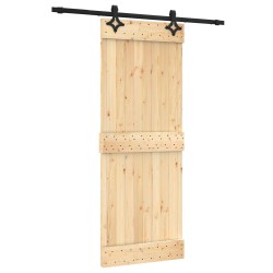 Porte coulissante Naturel et noir 80 x 210 cm 625670625670