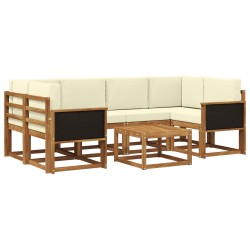 Ensemble de canapés d'extérieur 5 pcs Naturel et Crème 625671625671
