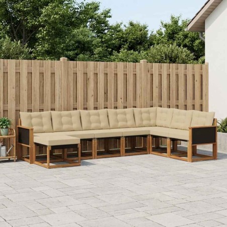 Ensemble de canapés d'extérieur 8 pcs Naturel et Beige 625672625672