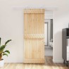 Porte coulissante Naturel et Blanc 80 x 210 cm 625673625673