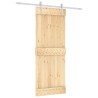 Porte coulissante Naturel et Blanc 80 x 210 cm 625673625673