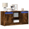 Meuble TV avec LED chêne fumé 100x34x50 cm bois d'ingénierie 625674625674