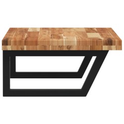Étagère de vasque murale acier et bois massif d'acacia 625675625675