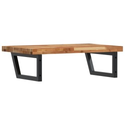 Étagère de vasque murale acier et bois massif d'acacia 625675625675