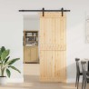 Porte coulissante NARVIK Naturel et noir 80 x 210 cm (152,5 cm) 625677625677
