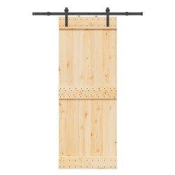 Porte coulissante NARVIK Naturel et noir 80 x 210 cm (152,5 cm) 625677625677