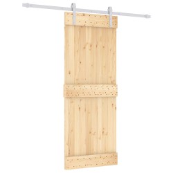 Porte coulissante Naturel et Blanc 80 x 210 cm 625680625680