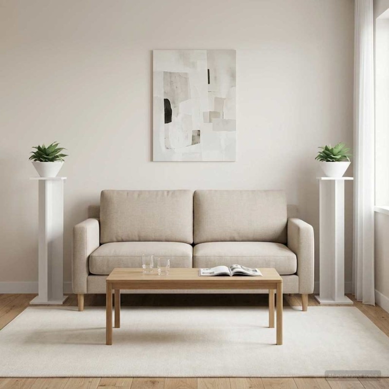 Support de Plante 2 pcs Blanc 25 x 25,5 x 100,5 cm 625688625688