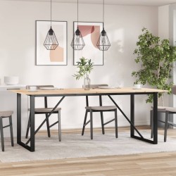 Table à manger cadre en O 200x100x75cm bois de pin massif acier 625690625690