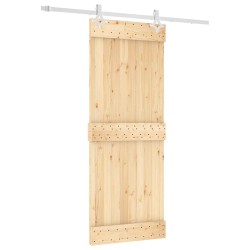 Porte coulissante Naturel et Blanc 80 x 210 cm 625691625691