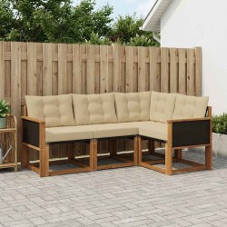 Ensemble de canapés d'extérieur 4 pcs Naturel et Beige 625695625695