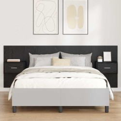 Tête de lit avec armoire 3 pcs Chêne noir Bois d'ingénierie 625698625698