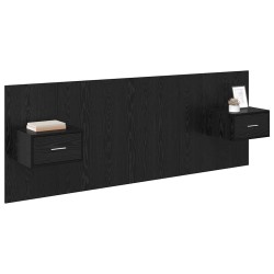 Tête de lit avec armoire 3 pcs Chêne noir Bois d'ingénierie 625698625698