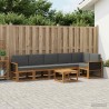 Ensemble de canapés d'extérieur 7 pcs Naturel et Anthracite 625700625700