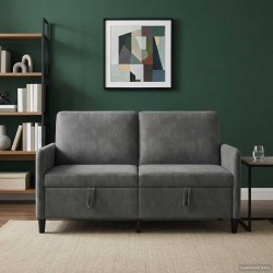 Sofa avec rangement Gris foncé 152 x 78 x 87 cm Polyester 625703625703