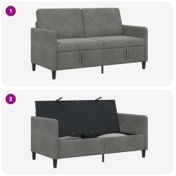 Sofa avec rangement Gris foncé 152 x 78 x 87 cm Polyester 625703625703