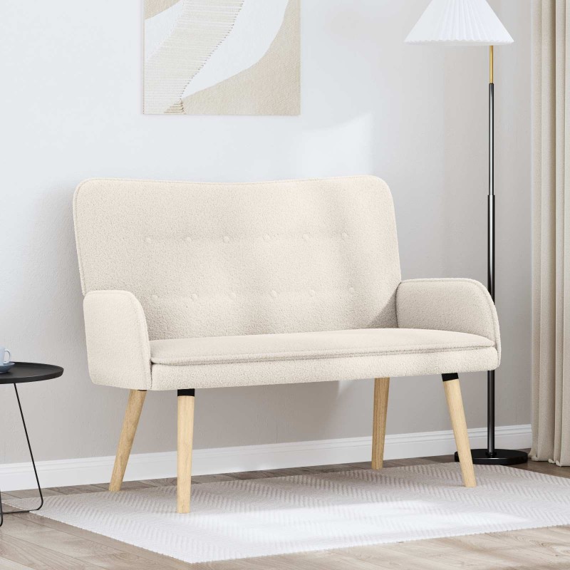 Sofa 2 places Crème 115 x 61 x 87 cm Bouclé 625710625710