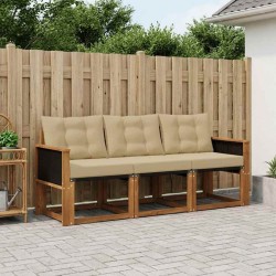 Ensemble de canapés d'extérieur 3 pcs Naturel et Beige 625715625715