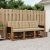 Ensemble de canapés d'extérieur 3 pcs Naturel et Beige 625715625715