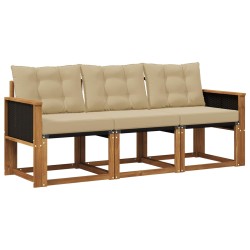 Ensemble de canapés d'extérieur 3 pcs Naturel et Beige 625715625715
