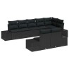 Ensemble de canapé de jardin avec coussin 8 pcs Noir polyrotin 625718625718