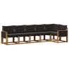 Ensemble de canapés d'extérieur 6 pcs Naturel et noir 625720625720